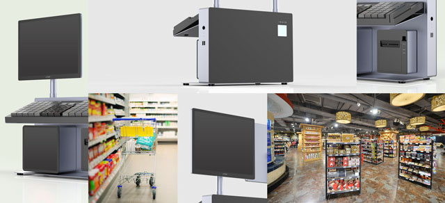 双屏通道POS 收银机